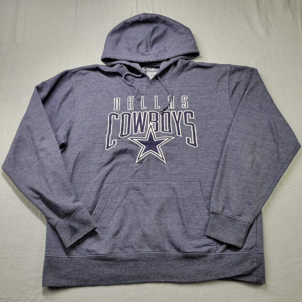 Dallas Cowboy Hoodie Size L Blue Star Spell Out Hooded Sweatshirt Pullover